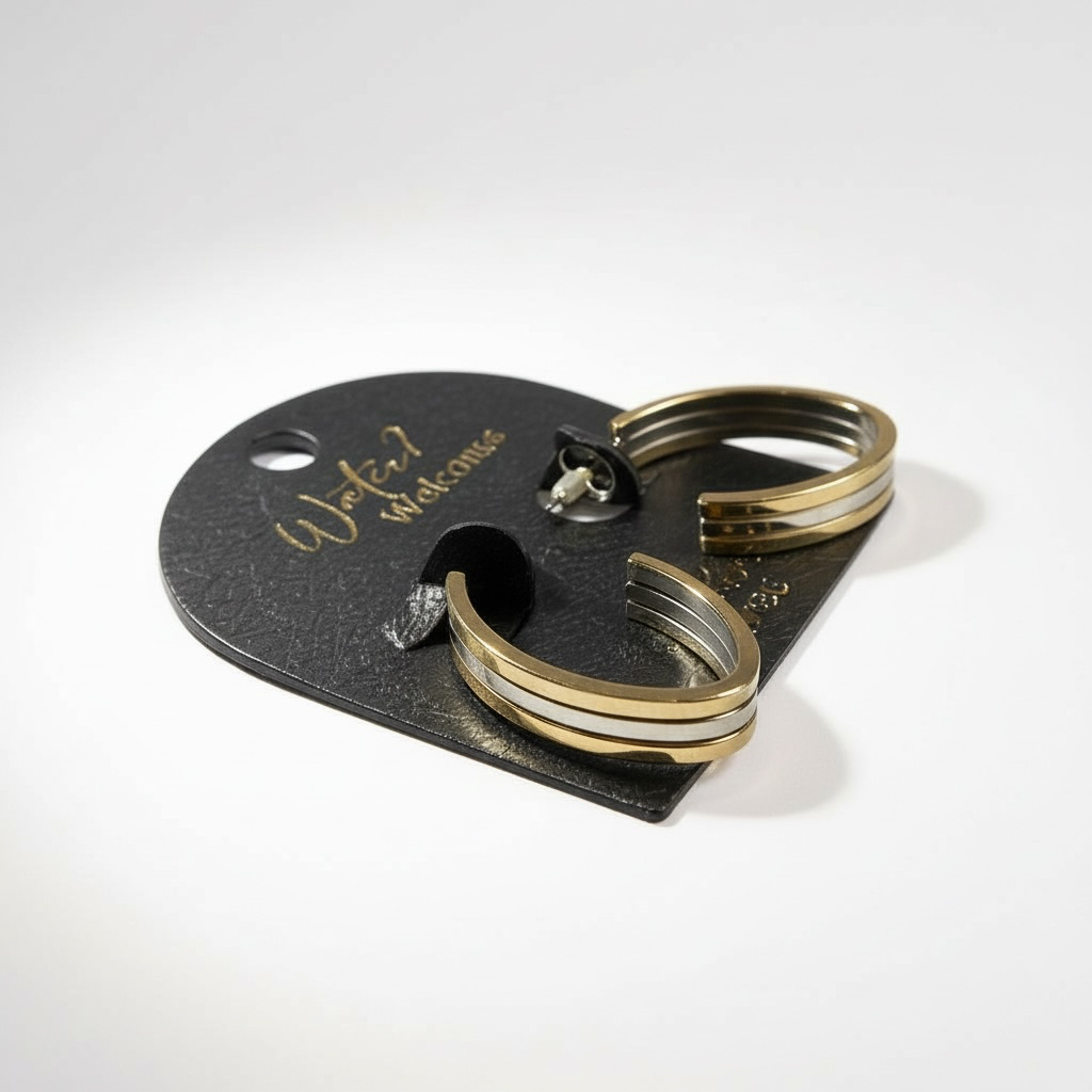 Silver and Gold Oval Hoop Earrings