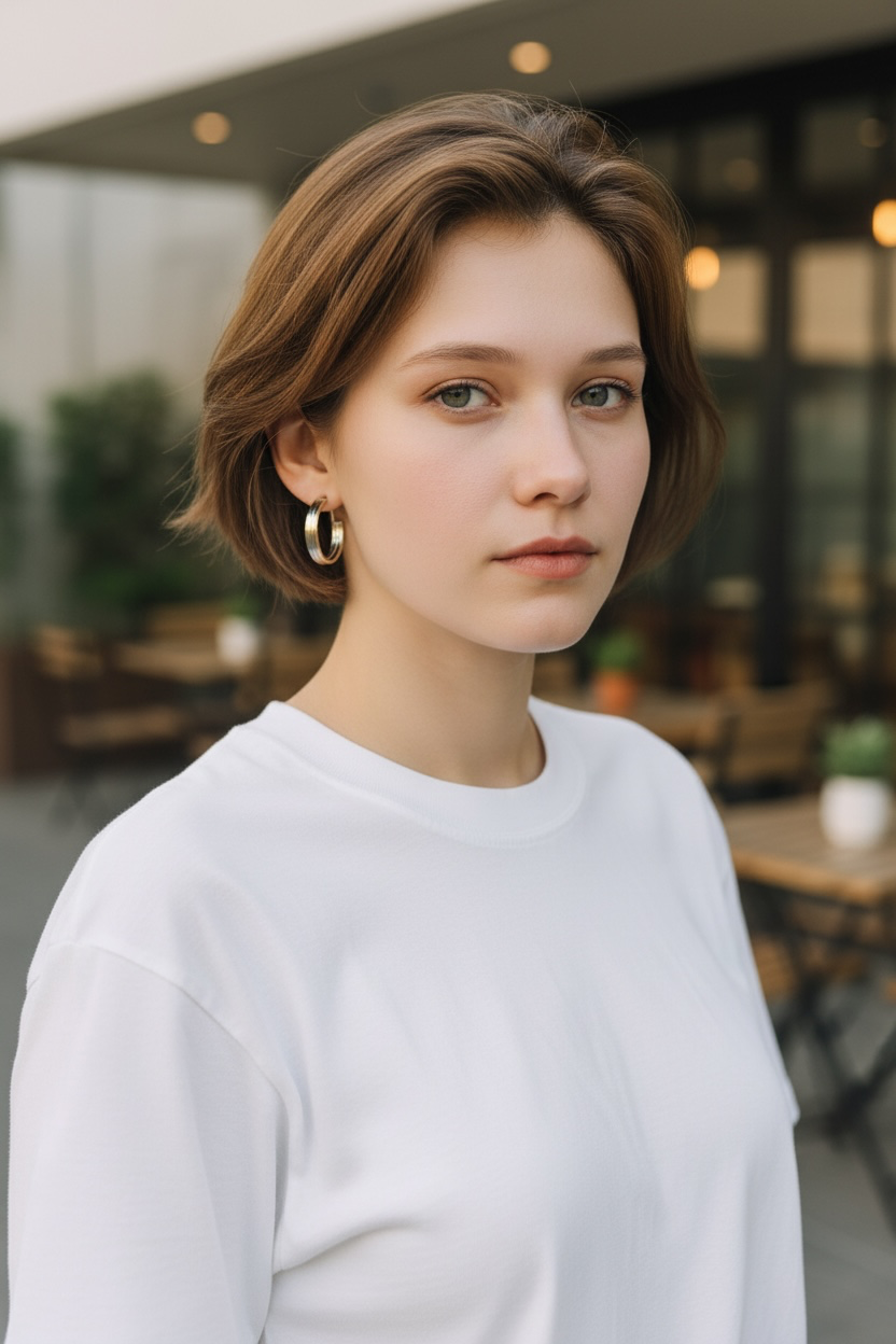 Silver and Gold Oval Hoop Earrings