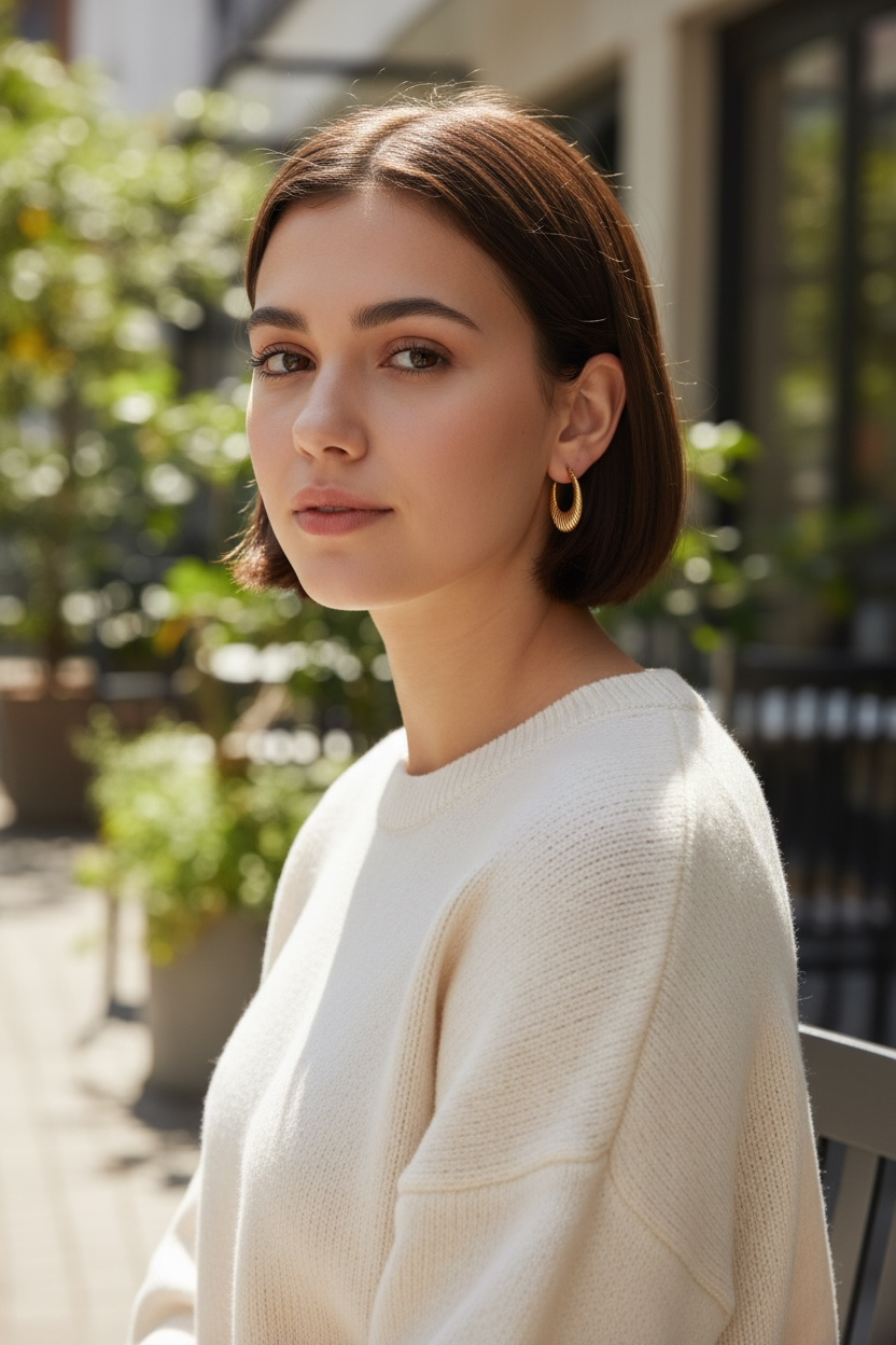 Gold Textured Oval Hoops