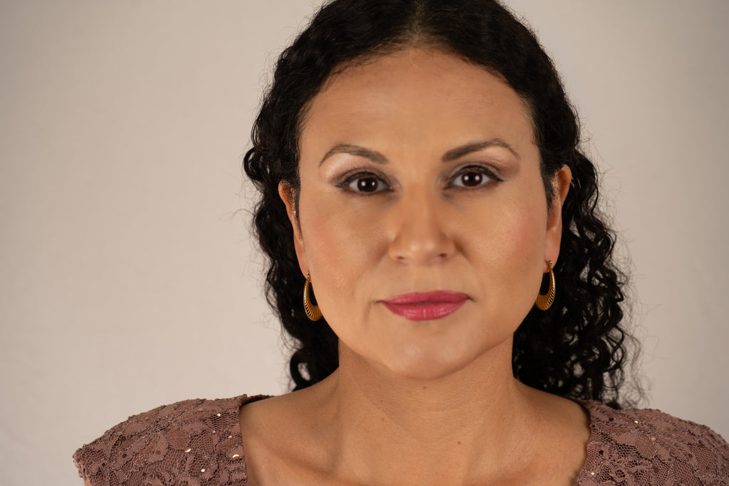 Gold Textured Oval Hoops