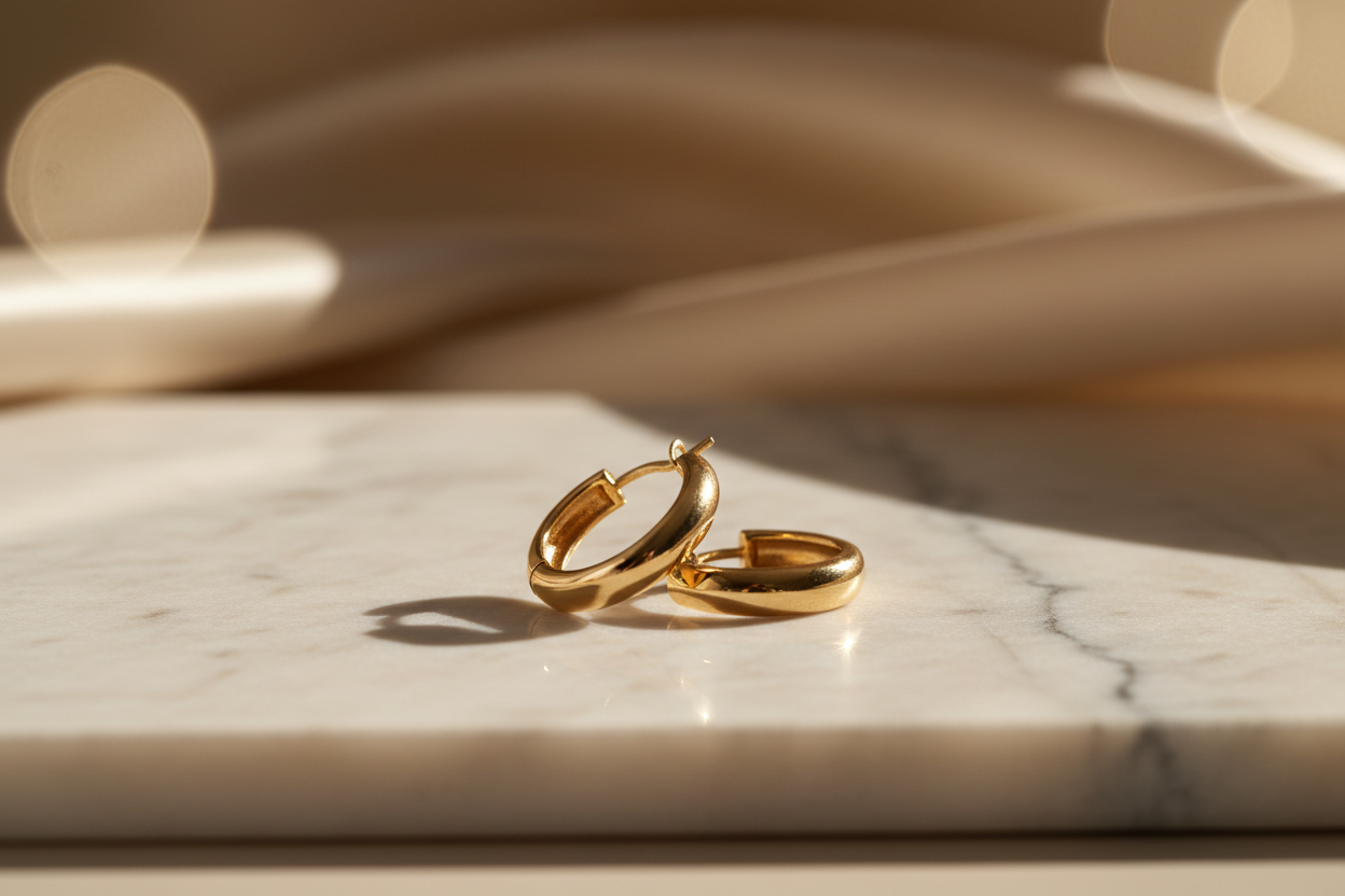 hoop earrings in elegant scene